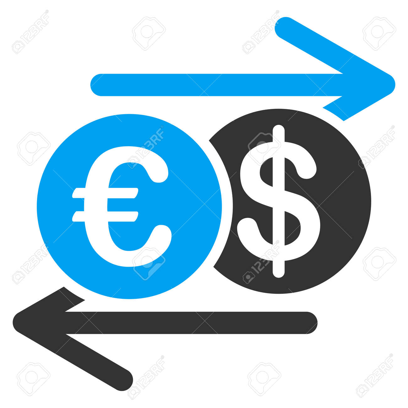 Currency Exchange Vector Icon. Style Is Bicolor Flat Symbol, Blue And Gray  Colors, Rounded Angles, White Background. 免版税剪贴画，向量插图和库存图片. Image 49190680