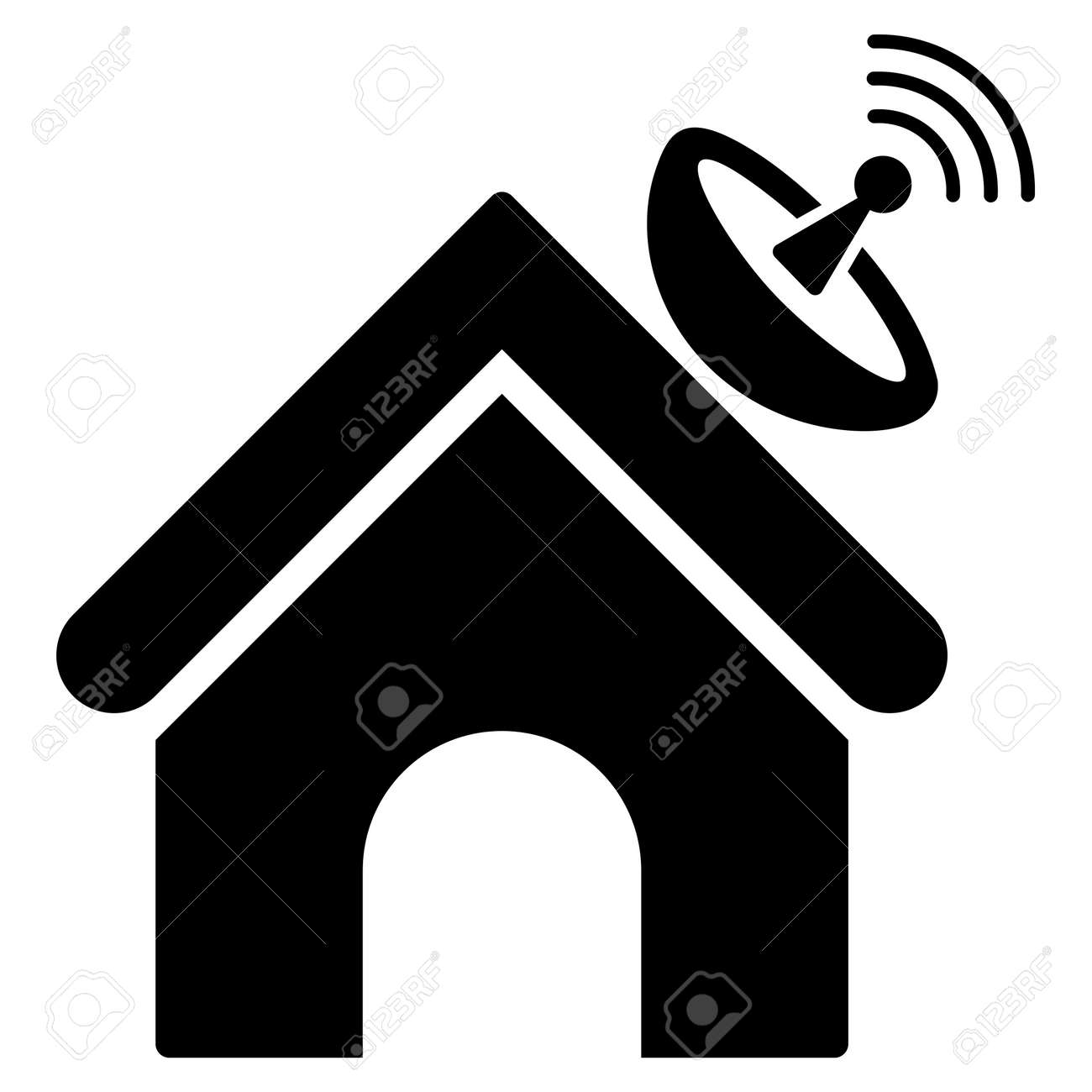 宇宙アンテナ建物グリフ アイコン フラット ブラックのシンボル ピクトグラムは 白い背景に分離されます Web とソフトウェアのインタ フェースの設計されています の写真素材 画像素材 Image 6526