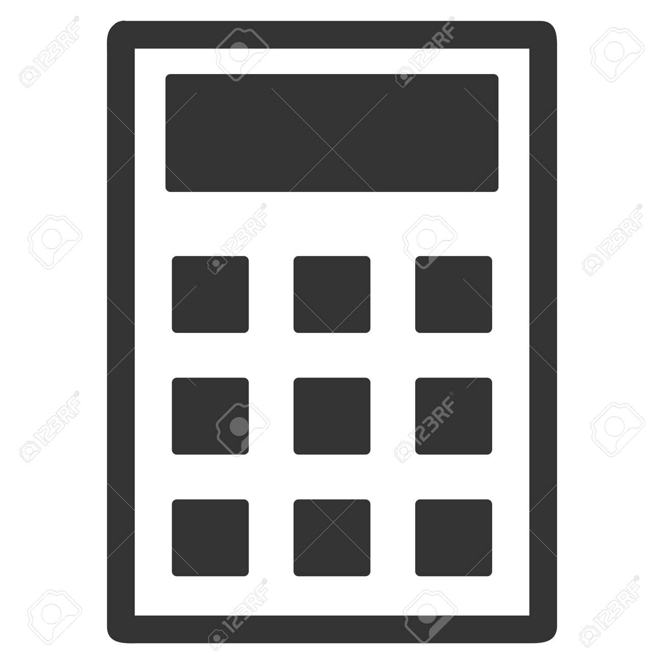 calculator vector icon flat gray symbol pictogram is isolated