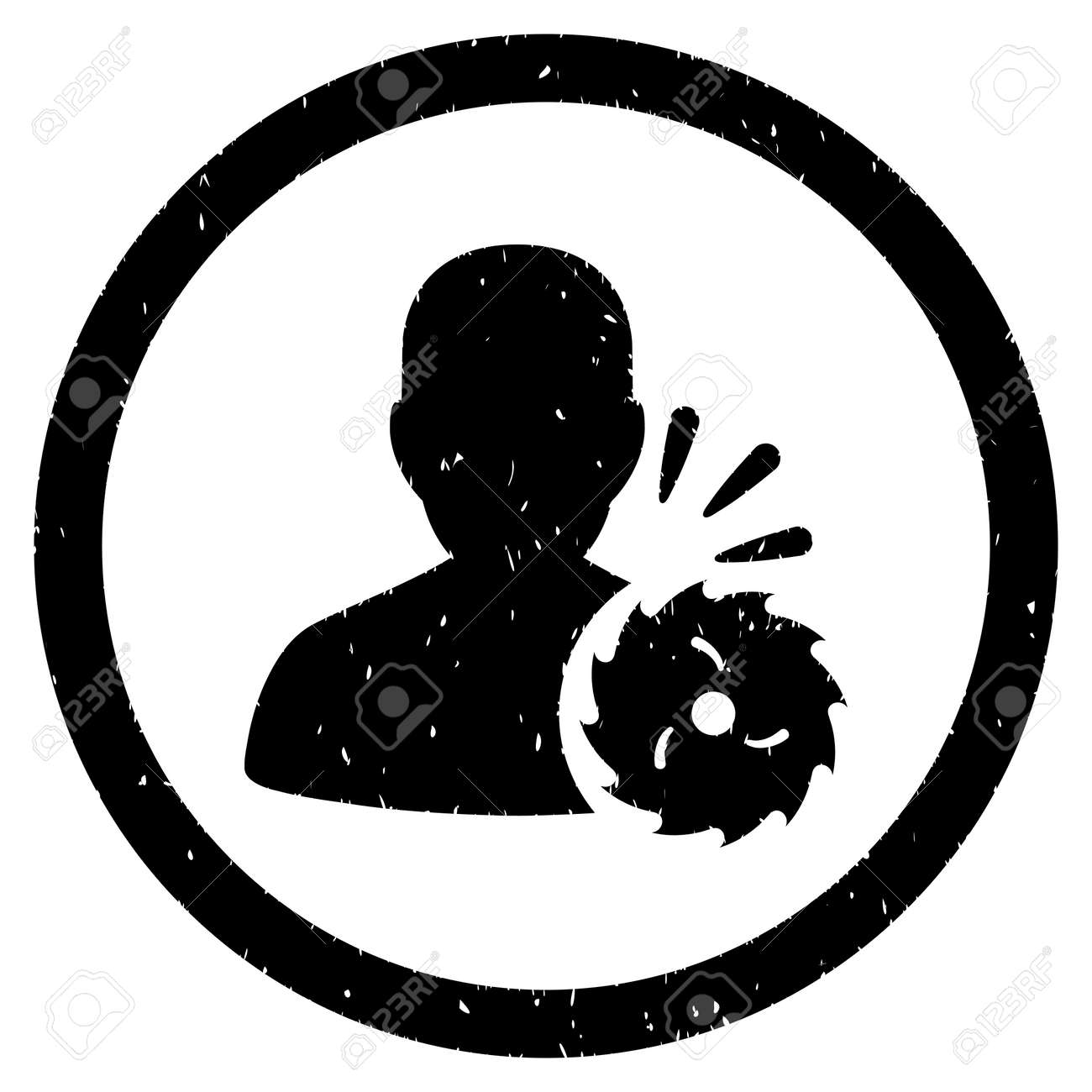 body execution grainy textured icon inside circle for overlay