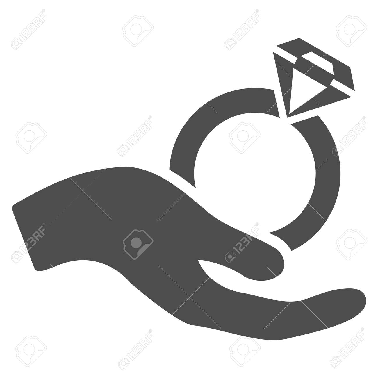 Anel De Casamento Oferecer Icone De Vetor De Mao Simbolo Cinzento Liso O Pictograma E Isolado Em Um Fundo Branco Projetado Para Interfaces Web E De Software Ilustraciones Vectoriales Clip Art Vectorizado