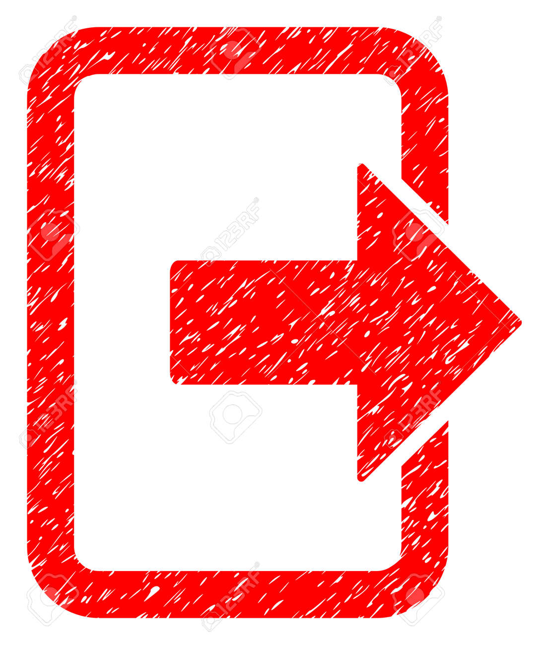 出口のドアの粒子の粗いテクスチャ オーバーレイのウォーターマーク スタンプのアイコンです 傷のテクスチャとフラットの記号です 点線グリフ赤インクはゴム白地にグランジ デザインをスタンプ シールです の写真素材 画像素材 Image 6921