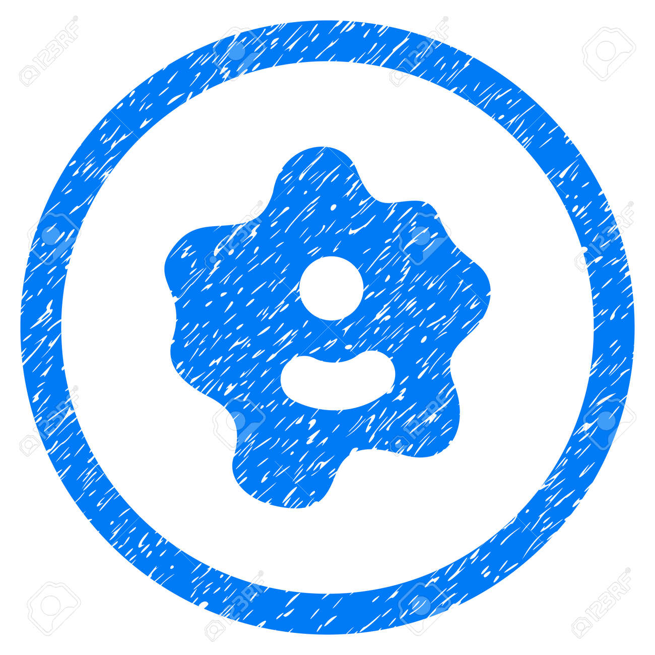 Rounded Ameba Rubber Seal Stamp Watermark Icon Symbol Inside Circle With Grunge Design And Dust Texture Unclean Glyph Blue Emblem Stock Photo Picture And Royalty Free Image Image