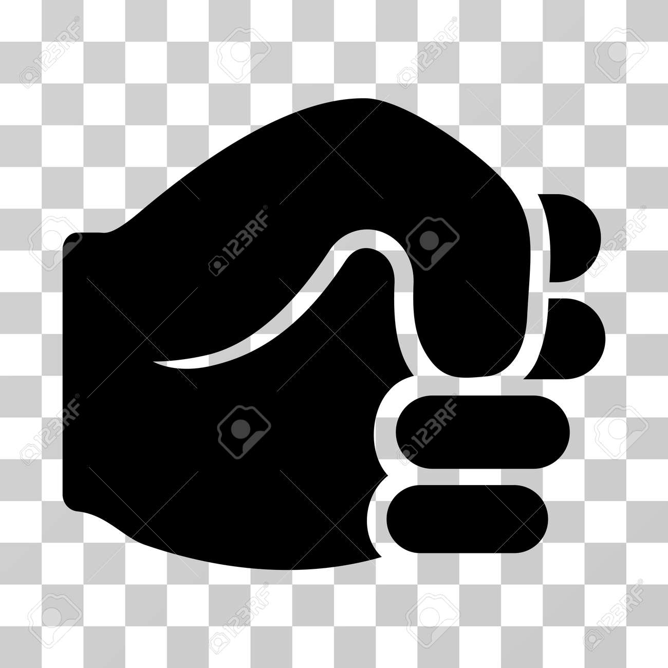 fist icon vector illustration style is flat iconic symbol black fist transparent background