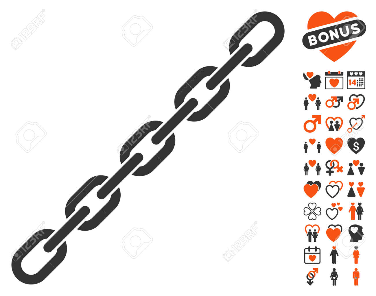 チェーン ボーナス恋愛絵文字コレクションと絵文字 ベクトル図のスタイルは Web デザイン アプリ ユーザー インターフェイスのフラット象徴的なシンボルです のイラスト素材 ベクタ Image