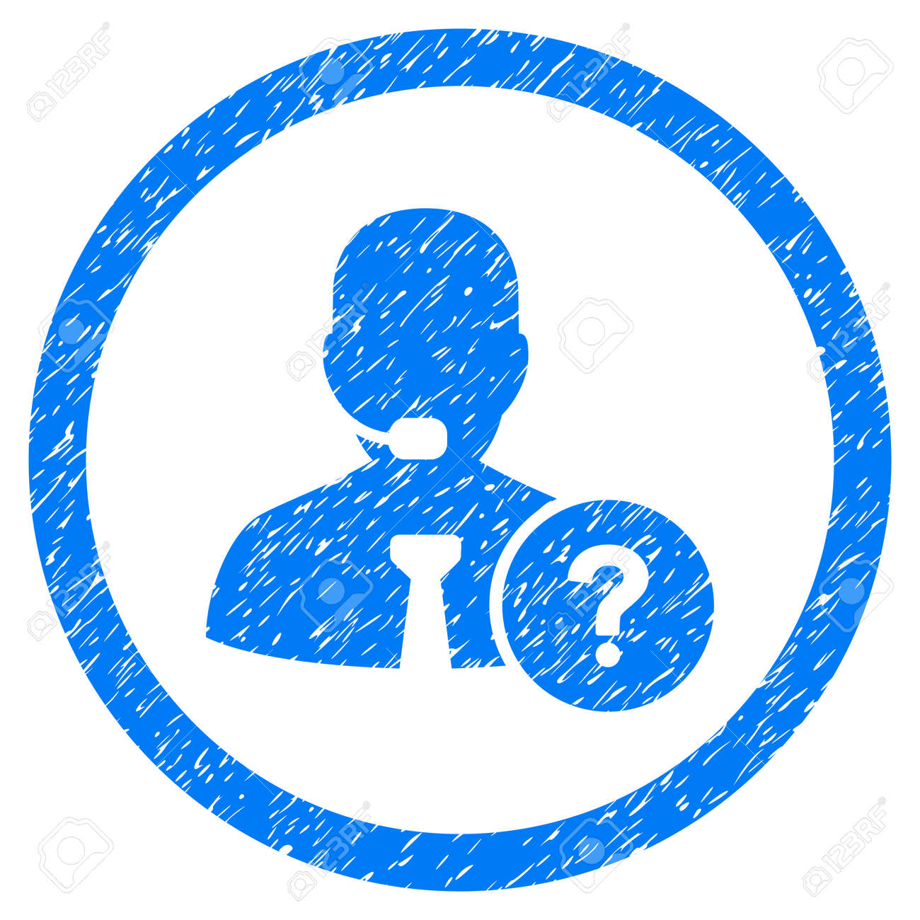 online support grainy textured icon inside circle for overlay