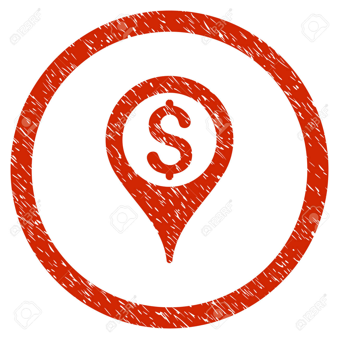 bank location grainy textured icon inside circle for overlay