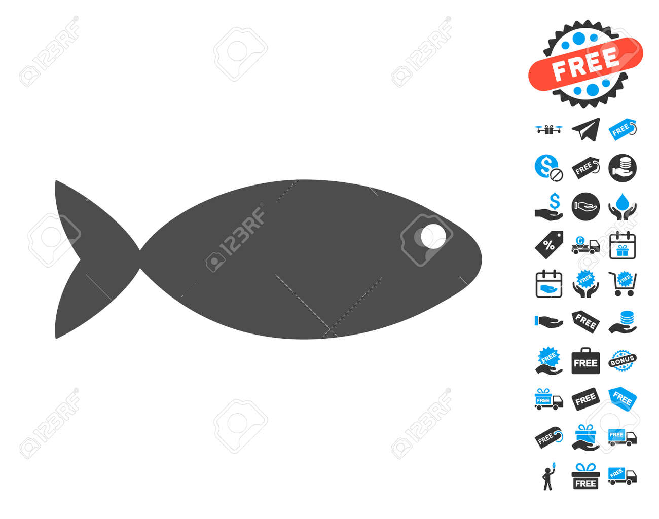 魚は灰色無料ボーナス画像を絵文字です ベクトル図のスタイルは フラット象徴的なシンボルです のイラスト素材 ベクタ Image 魚は灰色無料ボーナス画像を絵文字です ベクトル図のスタイルは フラット象徴的なシンボルです のイラスト素材 ベクタ Image