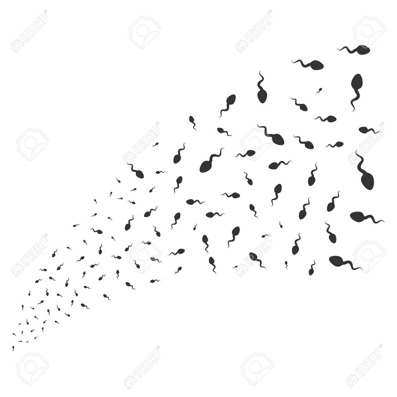 精子の元のストリーム ベクトル イラストのスタイルは 白地に灰色フラットの象徴的なシンボルです ランダムなデザイン要素から作成されたオブジェクト花火噴水 の写真素材 画像素材 Image