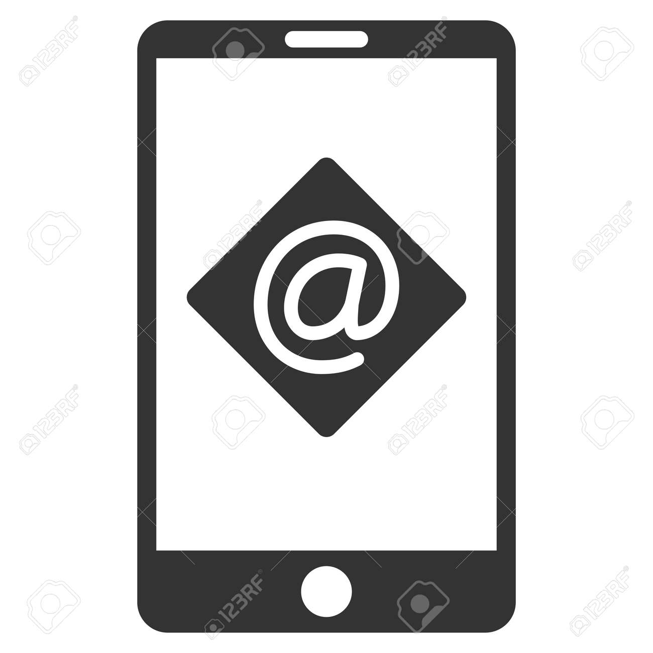 Mobile Email Raster Icon Flat Gray Symbol Pictogram Is Isolated On A White Background Designed For Web And Software Interfaces Stock Photo Picture And Royalty Free Image Image