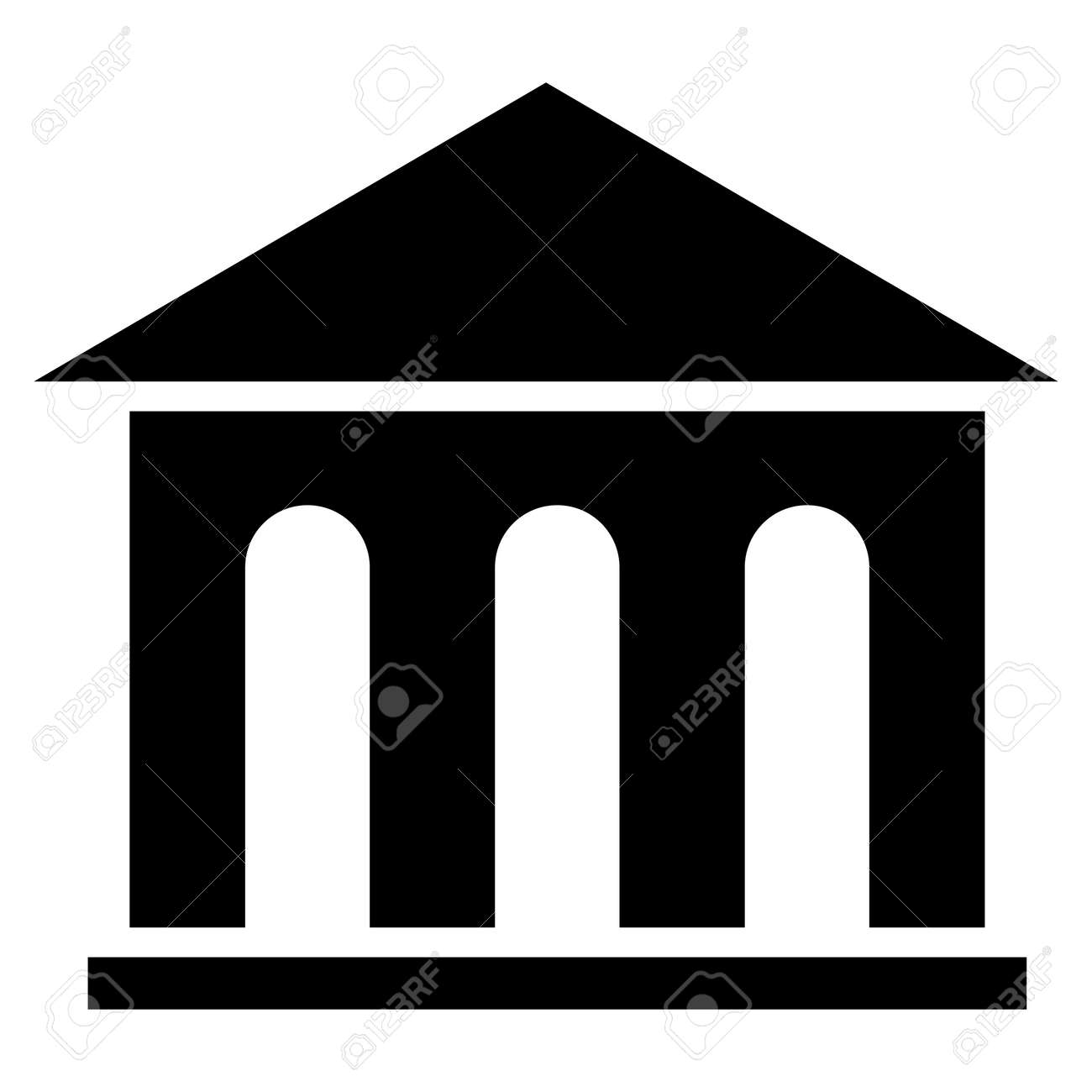 博物館の建物ラスター アイコン フラット ブラックのシンボル ピクトグラムは 白い背景に分離されます Web とソフトウェアのインタ フェースの設計されています の写真素材 画像素材 Image