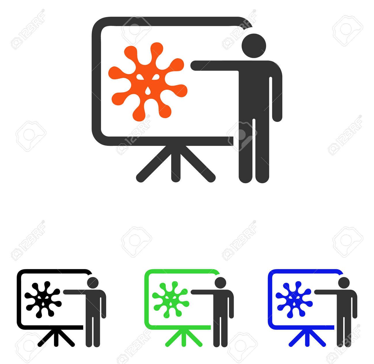 ウイルス講演ベクトル アイコン イラストのスタイルは 別の色のバージョンでフラット象徴的な色のシンボルです のイラスト素材 ベクタ Image