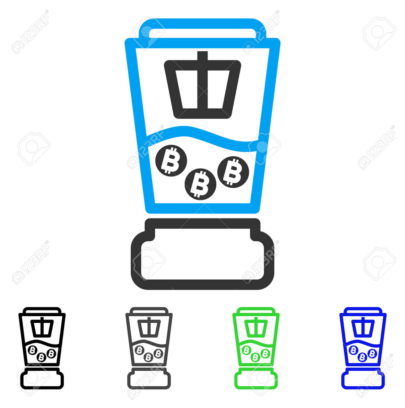 Bitcoin 믹서 평면 벡터 픽토그램입니다. 컬러 비트 믹 믹서 회색, 검정, 파랑, 녹색 아이콘 버전. 웹 디자인을위한 평면 아이콘  스타일. 로열티 무료 사진, 그림, 이미지 그리고 스톡포토그래피. Image 82921610