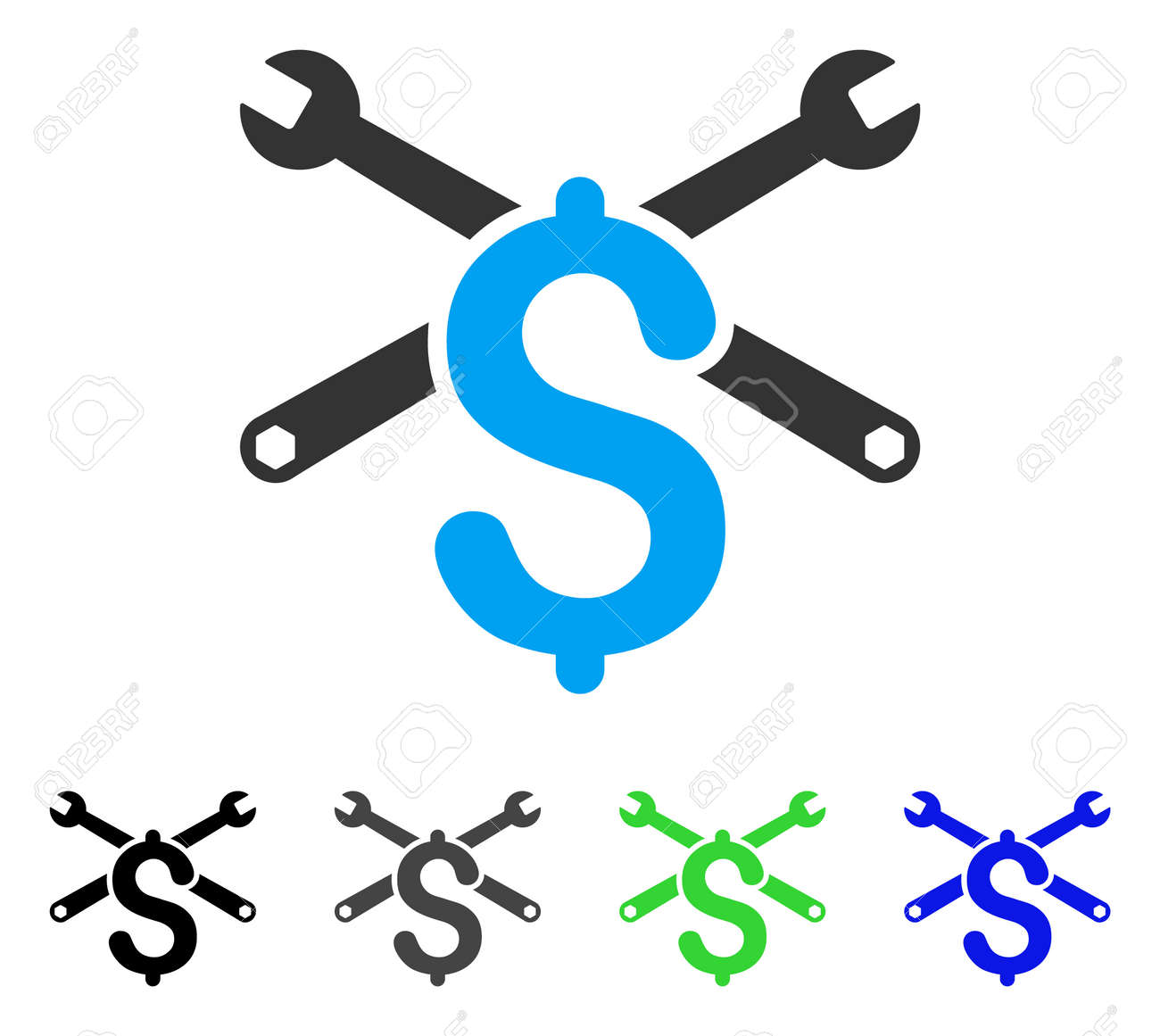 service price flat vector pictogram colored service price gray