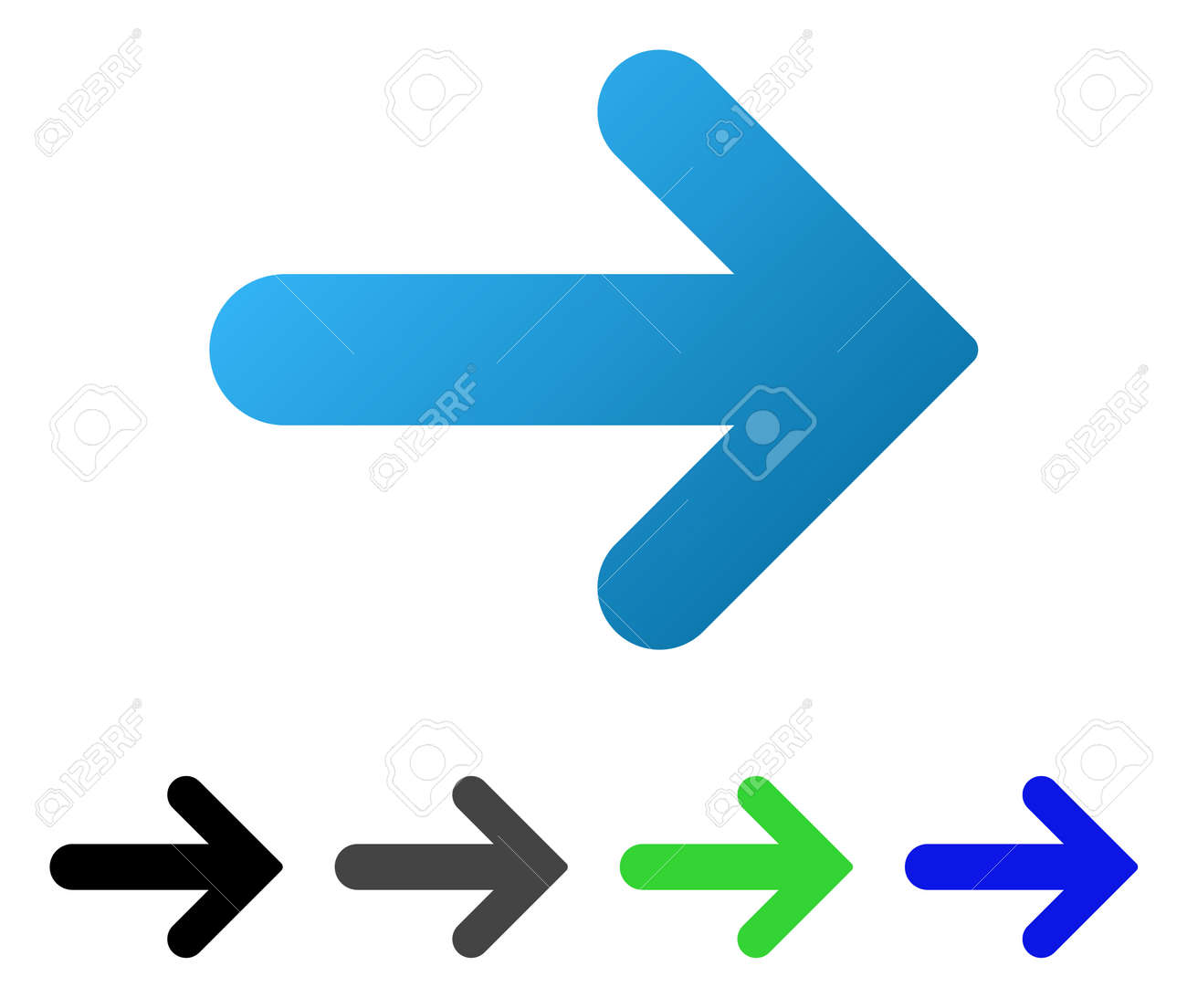 矢印右フラットのベクター イラストです 色の矢印の右側のグラデーション 灰色 黒 青 緑のピクトグラム バージョン グラフィック デザインのフラット アイコン スタイル のイラスト素材 ベクタ Image 1612