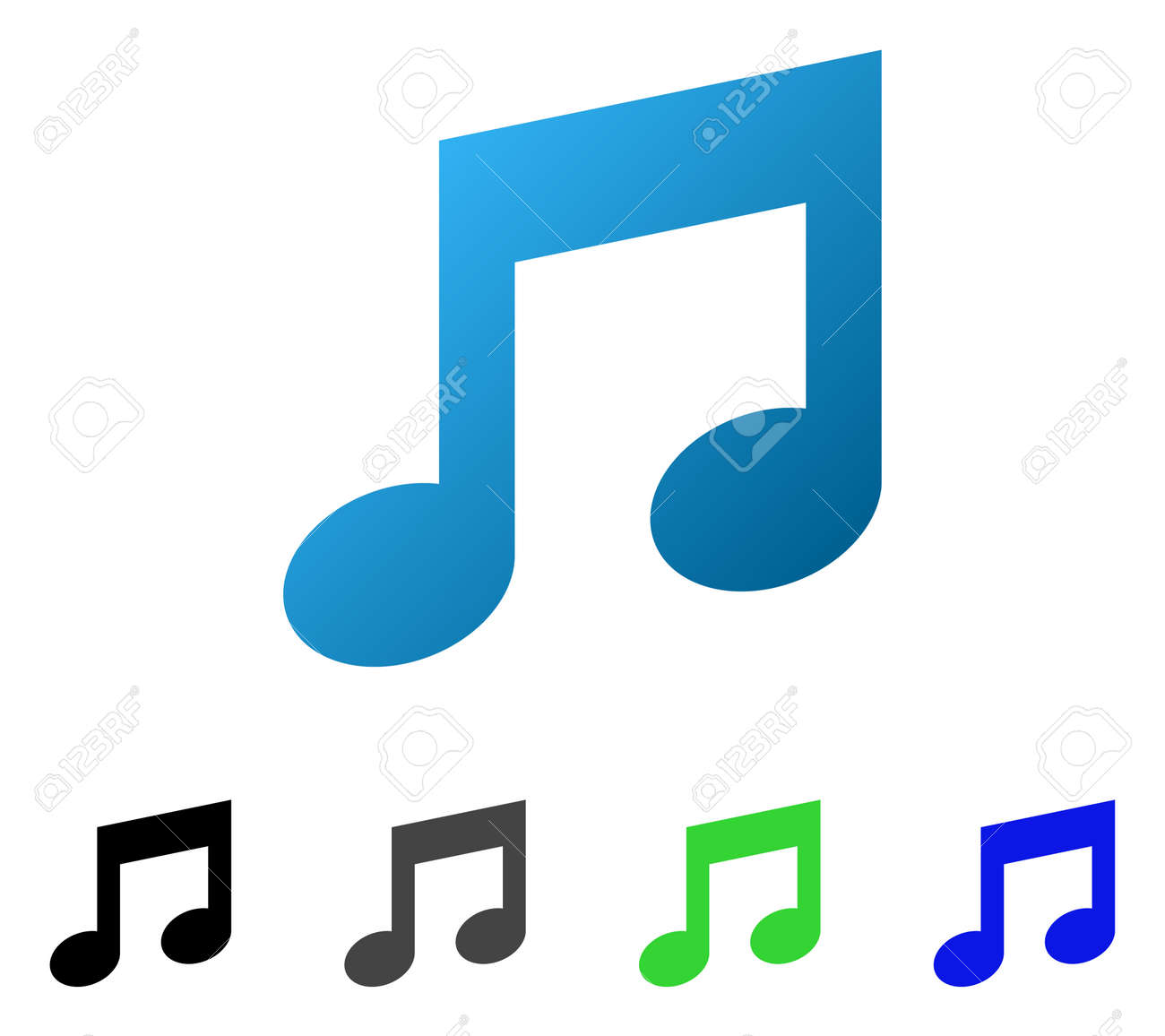 music notes flat vector pictogram colored music notes gradient