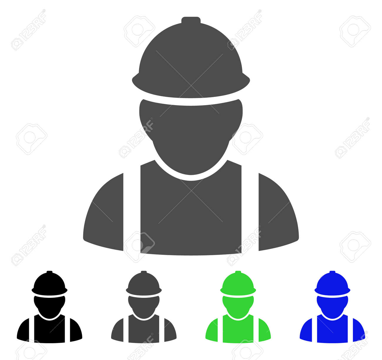 builder vector icon style is a flat graphic symbol in black