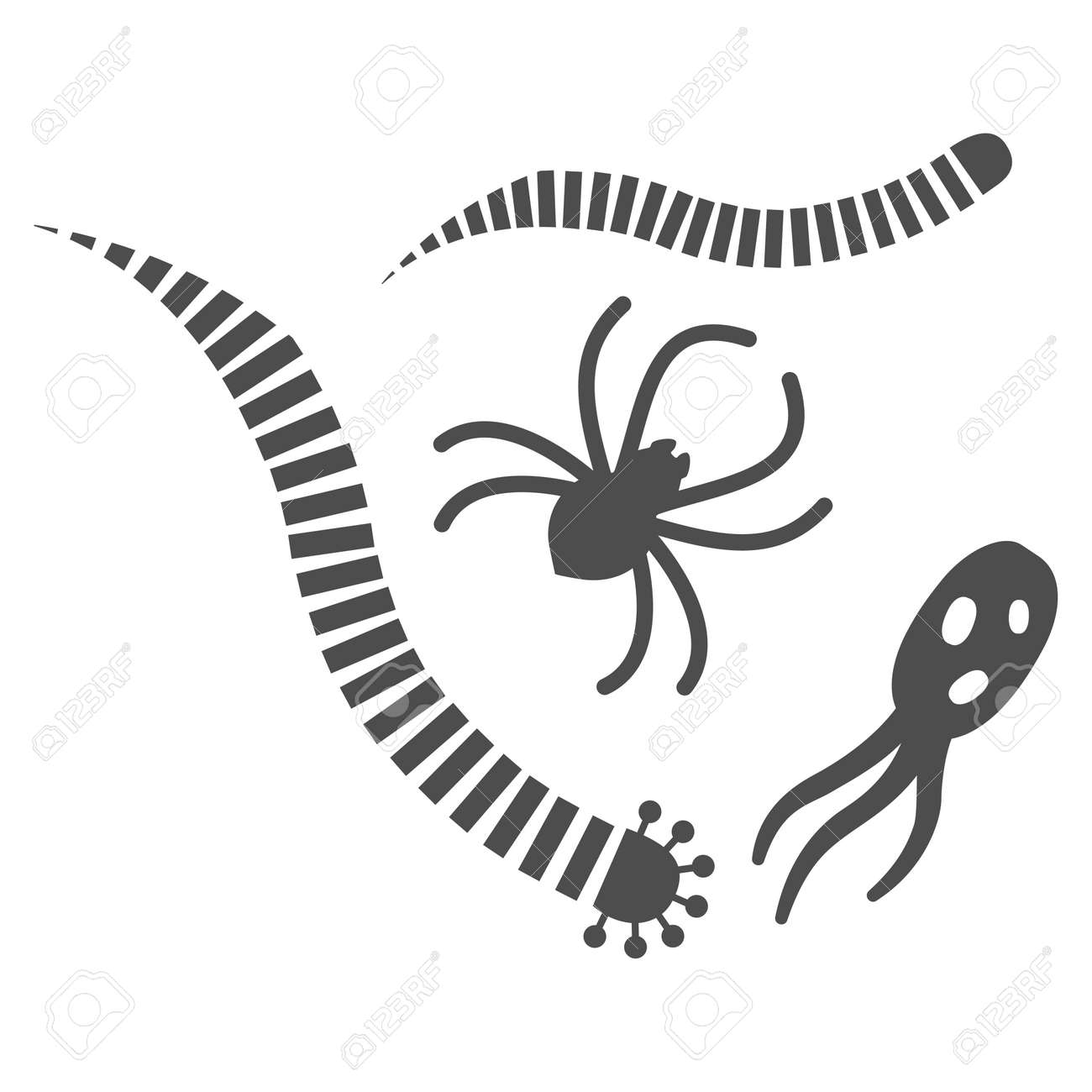 寄生虫はベクトル絵文字です スタイルは フラット グレーのシンボルです のイラスト素材 ベクタ Image