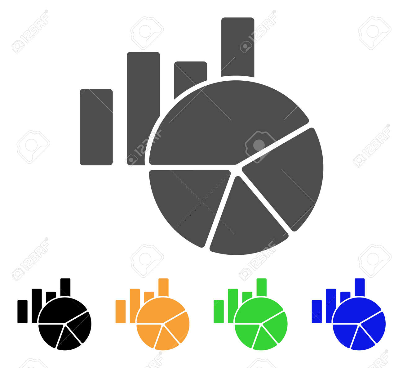 charts vector pictograph style is a flat graphic symbol in gray charts vector
