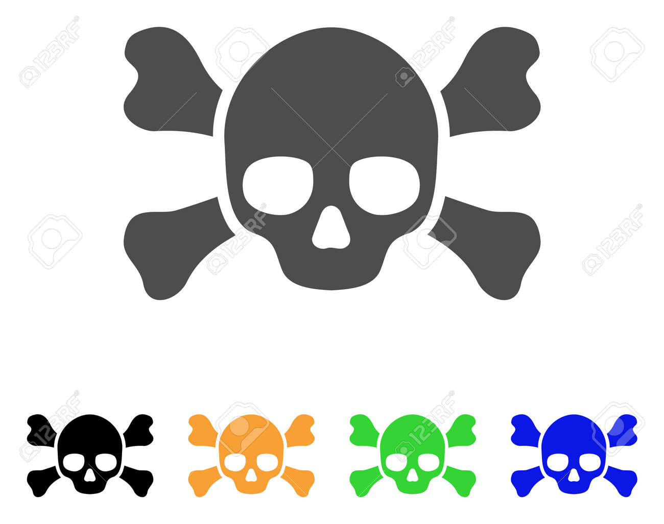 骸骨はベクトル アイコンです スタイルは グレー 黒 黄色 青 緑のカラー バリエーションでフラット グラフィック シンボルです ウェブ アプリやモバイル アプリのために設計されています のイラスト素材 ベクタ Image