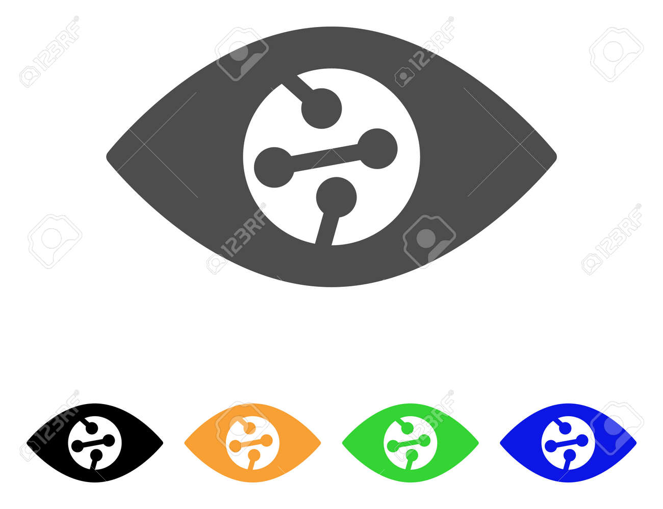スマート コンタクト レンズのベクター アイコン スタイルは グレー 黒 黄色 青 緑の色のバージョンでフラット グラフィック シンボルです ウェブ アプリやモバイル アプリのために設計されています のイラスト素材 ベクタ Image