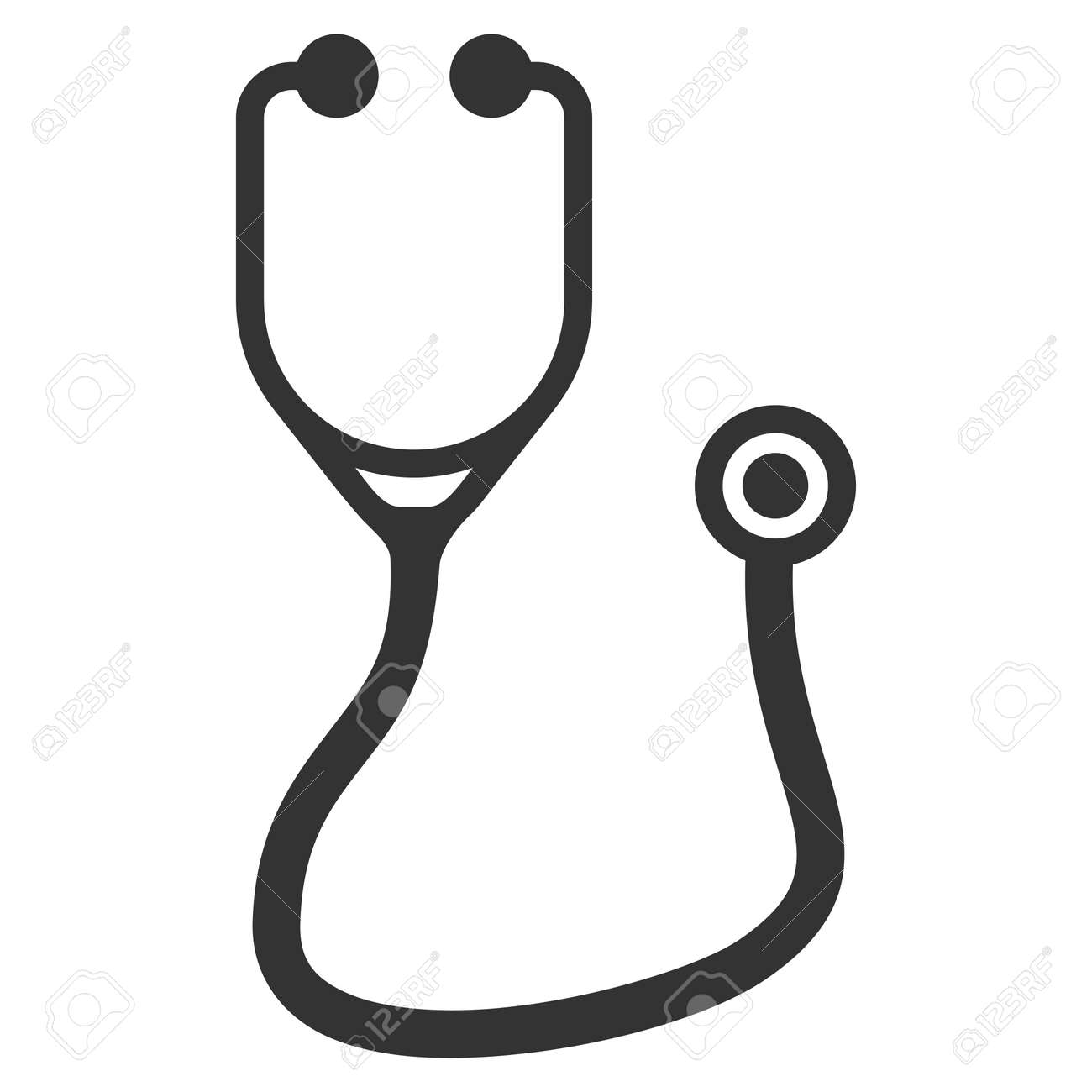 聴診器ベクトルアイコン スタイルはフラットグラフィックグレーのシンボルです のイラスト素材 ベクタ Image