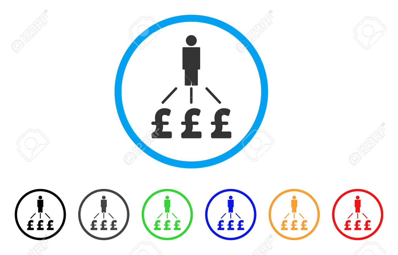 person pound expenses rounded icon style is a flat person pound expenses grey symbol inside