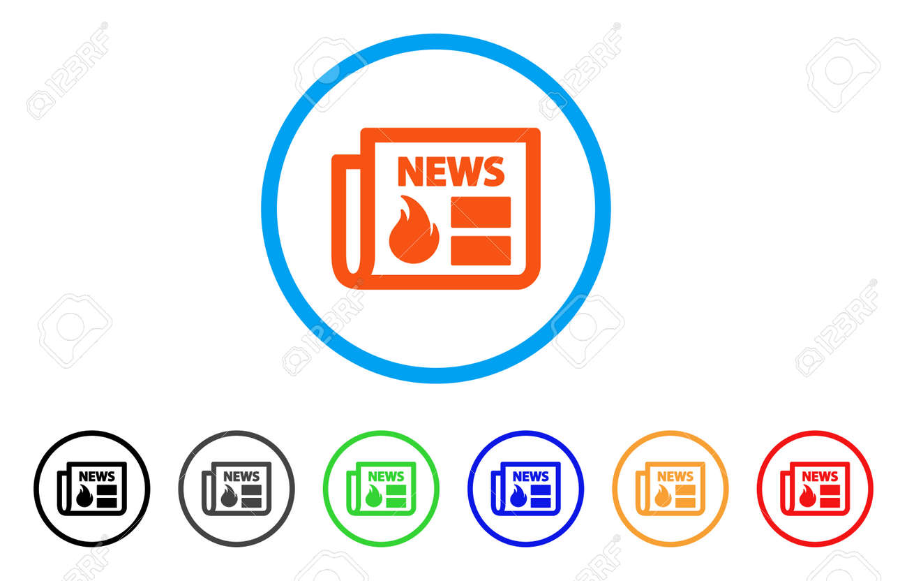 Hot News Rounded Icon Style Is A Flat Hot News Orange Symbol Royalty Free Cliparts Vectors And Stock Illustration Image 86624115