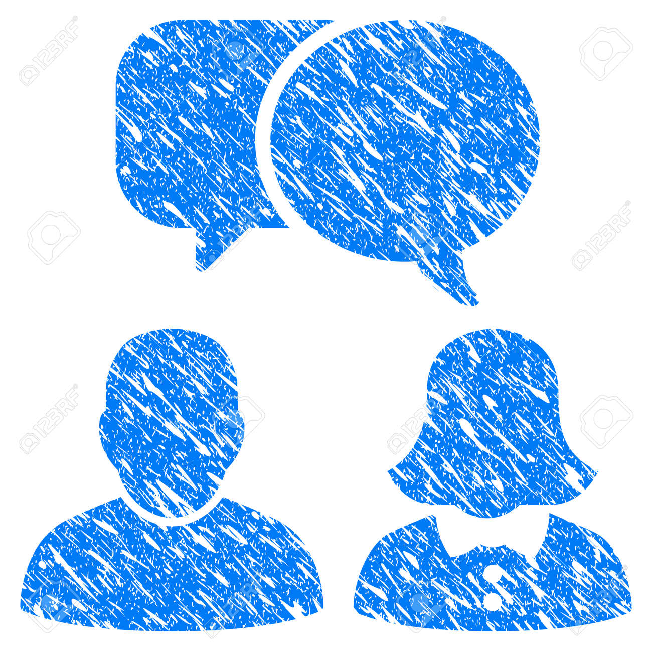 Grunge People Chat Icon With Grunge Design And Unclean Texture Royalty Free Cliparts Vectors And Stock Illustration Image