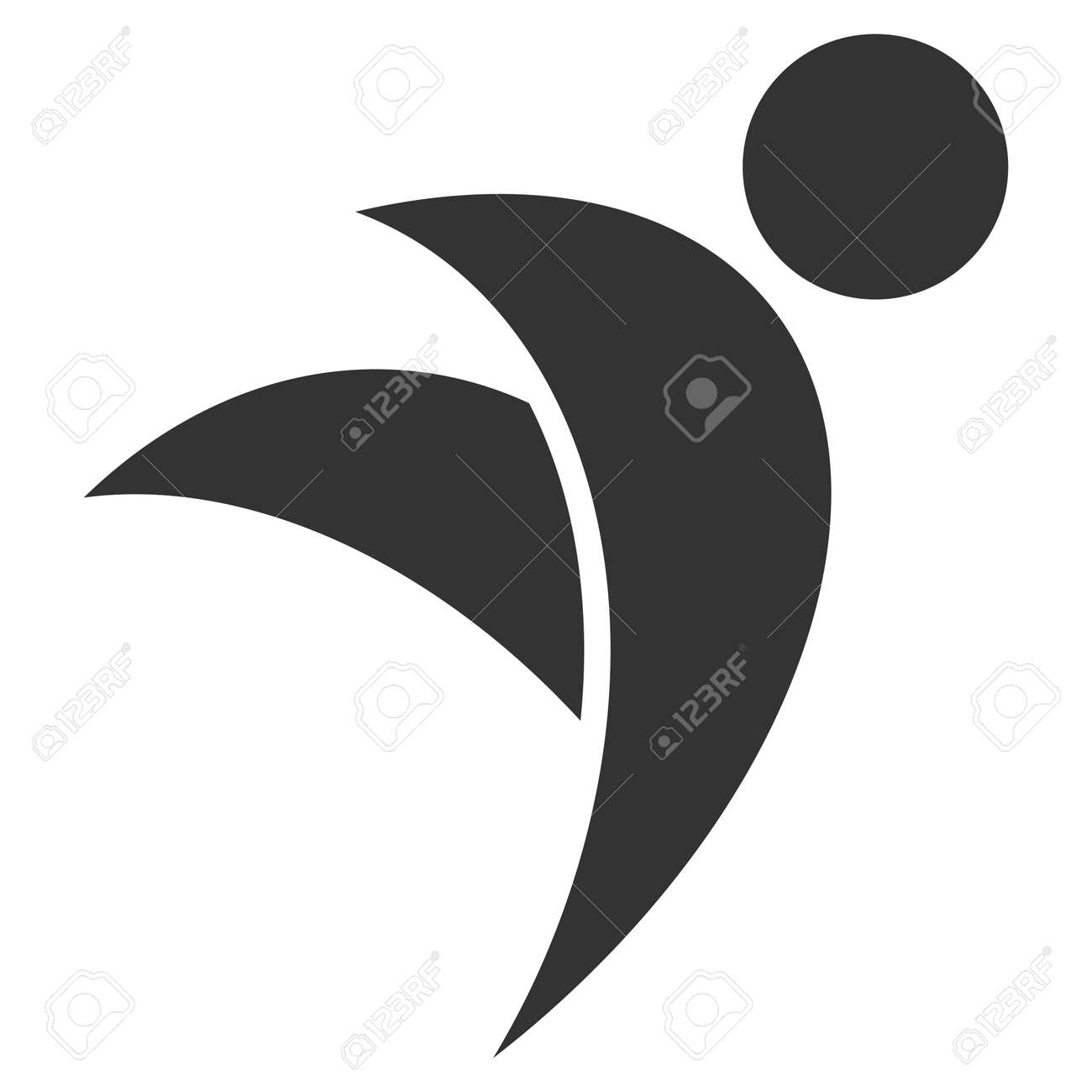 翼人のベクトルのピクトグラム スタイルは フラット グレーのシンボルです のイラスト素材 ベクタ Image