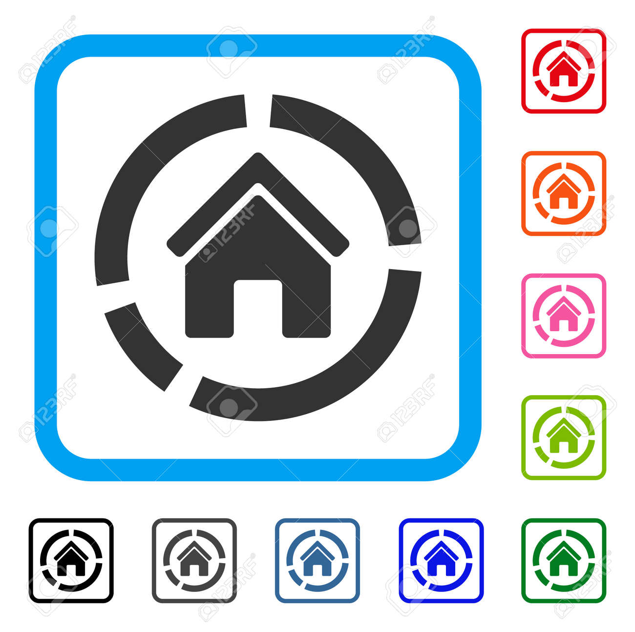Diagrama De Casa Em Icone De Estilo Simples Ilustraciones Vectoriales Clip Art Vectorizado Libre De Derechos Image 88667859