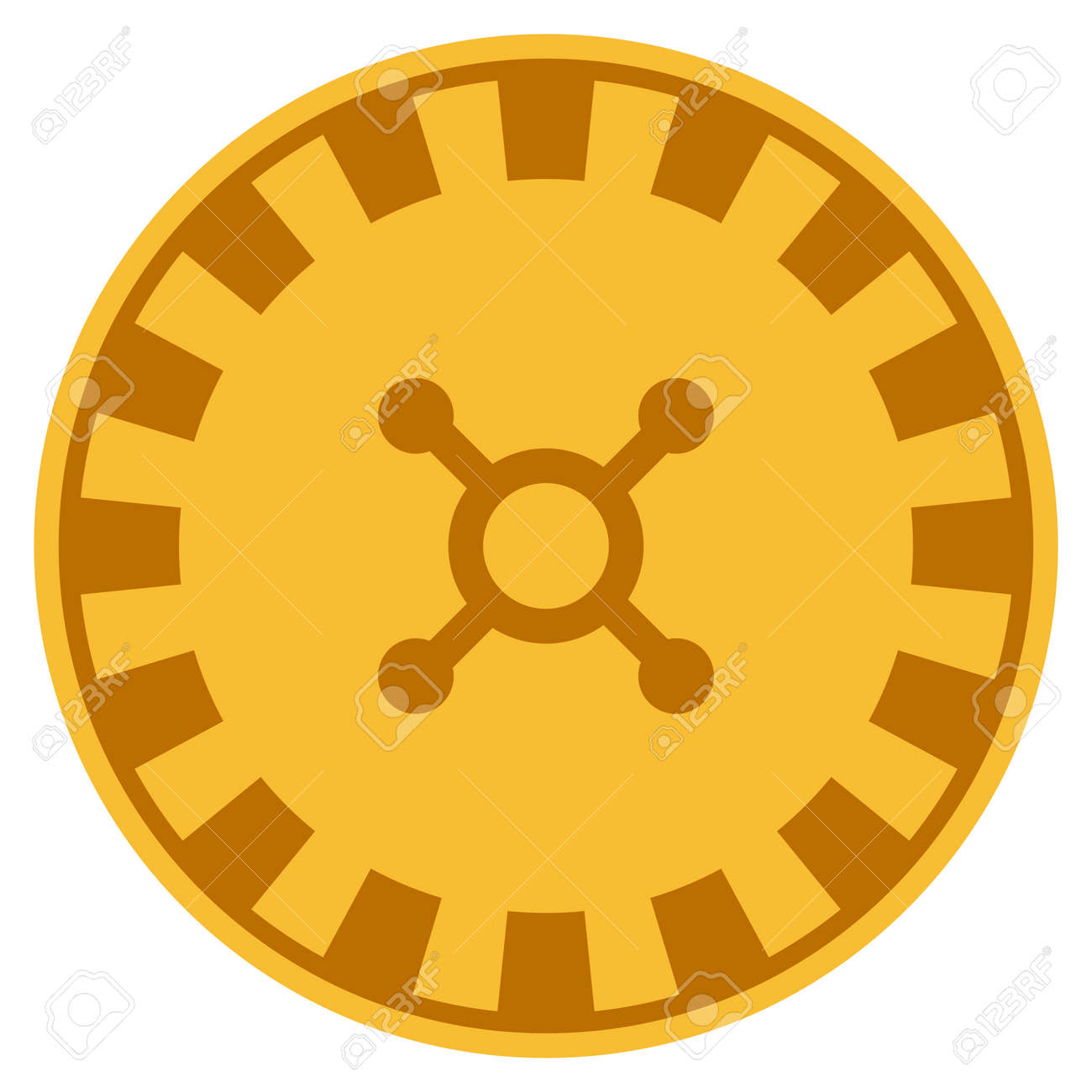룰렛 황금 카지노 칩 상형 문자입니다. 래스터 스타일은 골드 옐로우 플랫 도박 토큰 아이템입니다. 로열티 무료 사진, 그림, 이미지  그리고 스톡포토그래피. Image 92463983