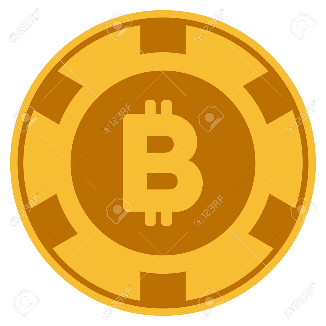 ビットコイン金色のカジノチップの絵文字。ラスタースタイルは、ゴールドイエローフラットギャンブルトークンシンボルです。の写真素材・画像素材 Image  92442730