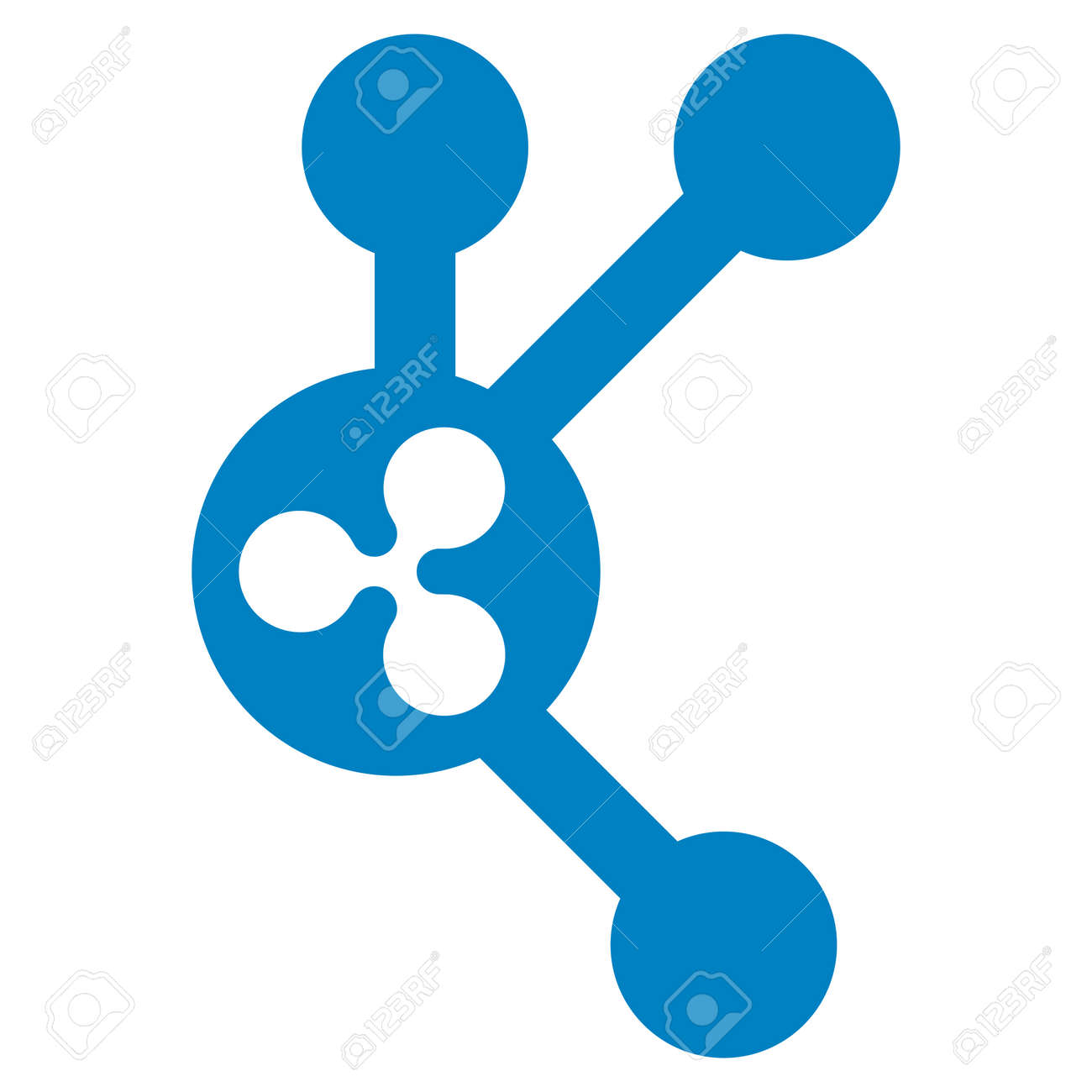 リップルコネクトノードフラットラスターピクトグラフ。白い背景に分離されたアイコン。の写真素材・画像素材 Image 92708420