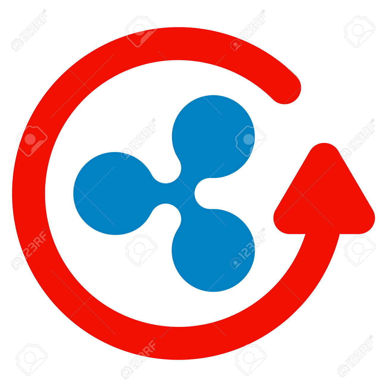 リップルチャージバックフラットベクトルアイコン。白い背景に孤立したリップルチャージバックアイコン。のイラスト素材・ベクター Image 92871526