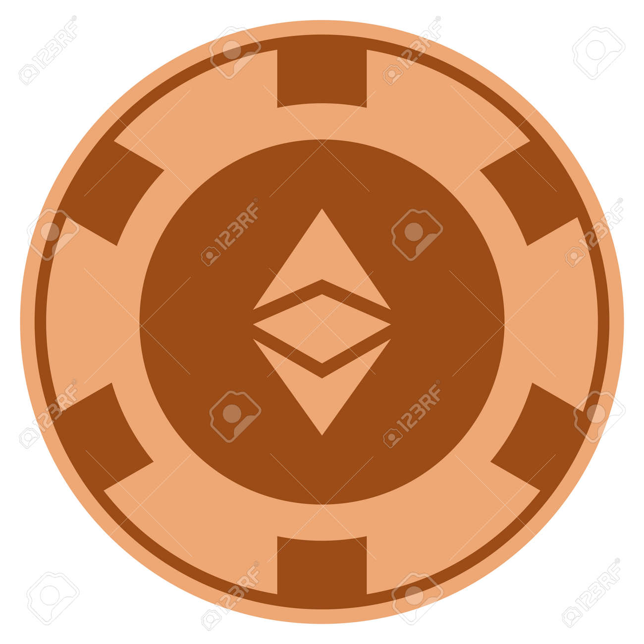이더 리움 클래식 브론즈 카지노 칩 상형. 래스터 스타일은 구리 평면 도박 토큰 기호입니다. 로열티 무료 사진, 그림, 이미지 그리고  스톡포토그래피. Image 93015751