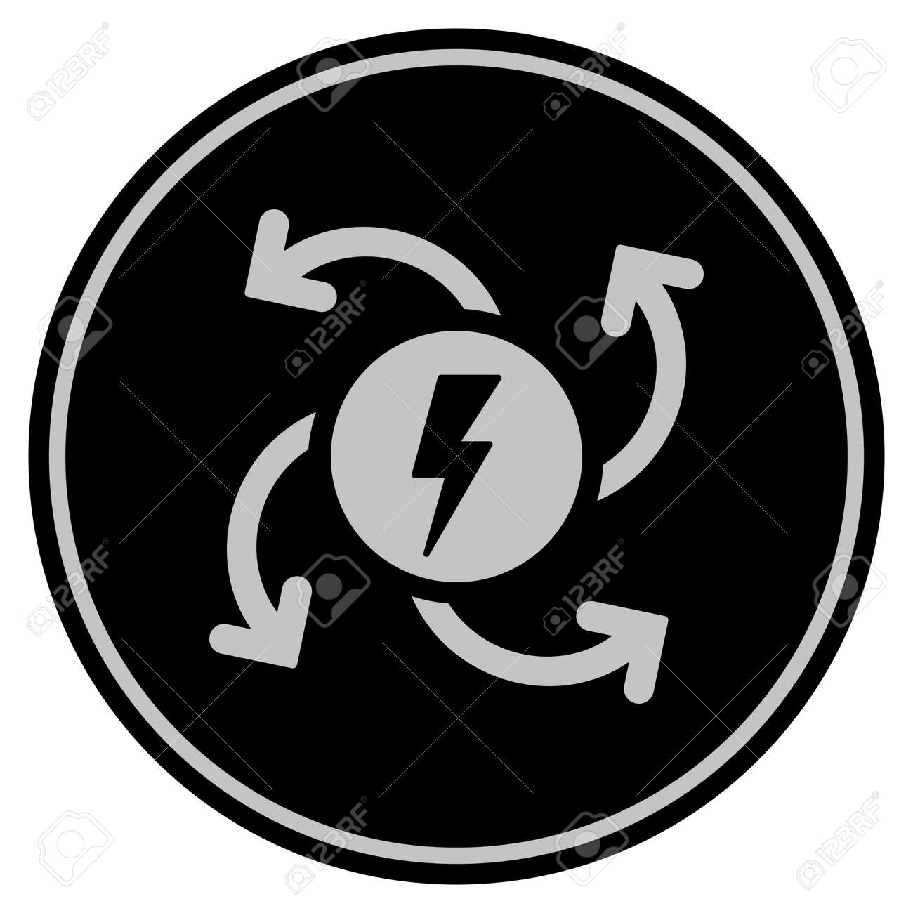 전기 발전기 검은 동전 아이콘. 래스터 스타일은 검은 색과 밝은 회색 색상을 사용하는 평면 코인 심볼입니다. 로열티 무료 사진, 그림,  이미지 그리고 스톡포토그래피. Image 93049710