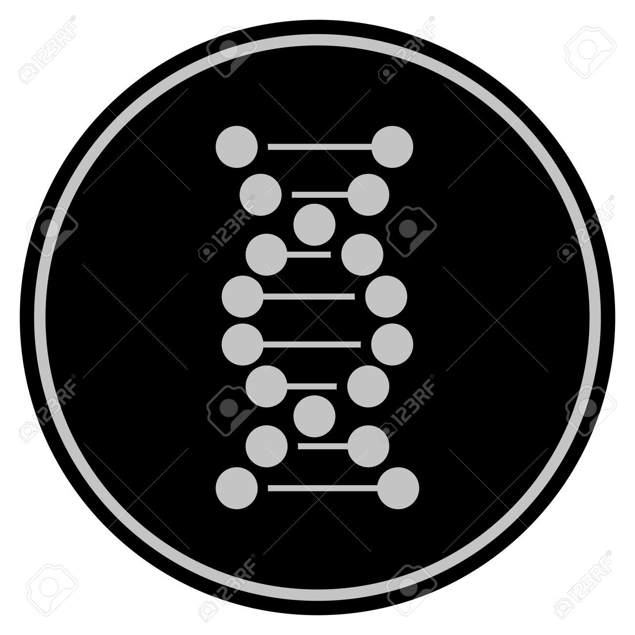 DNA分子ブラックコインアイコン。ベクトルスタイルは、黒と明るい灰色の色を使用してフラットコインシンボルです。のイラスト素材・ベクター Image  93047335