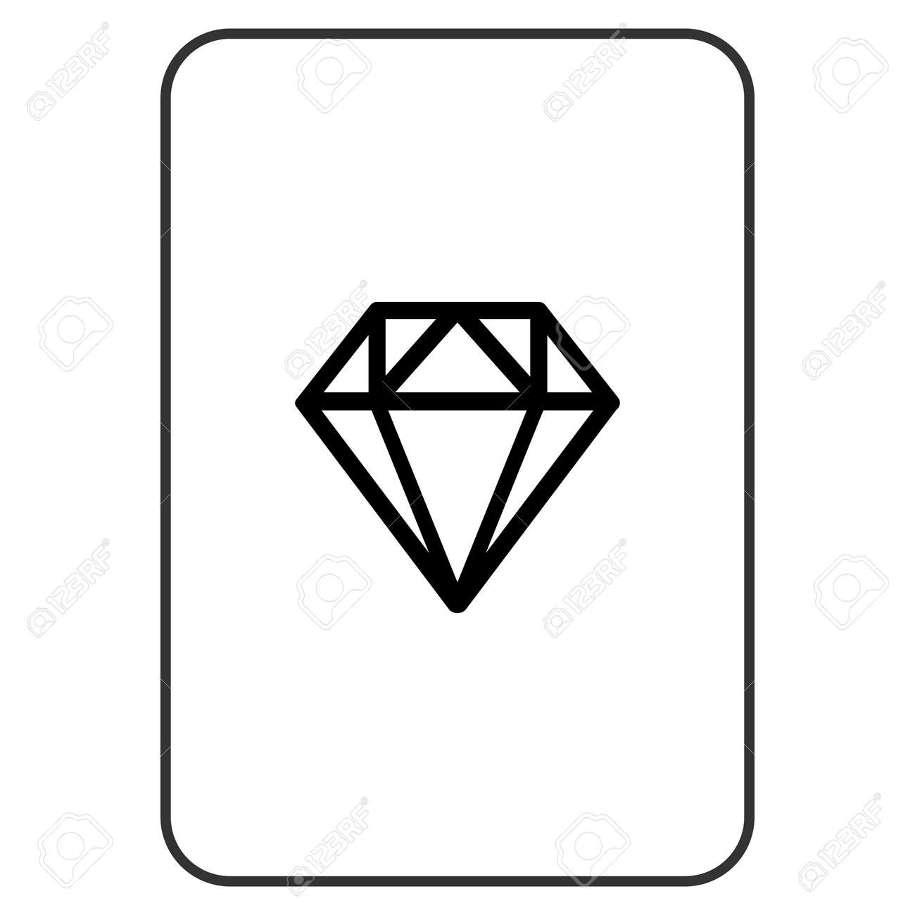 ダイヤモンドトランプの絵文字 ベクトルスタイルは ギャンブルカード上のダイヤモンドのフラットシンボルです のイラスト素材 ベクタ Image