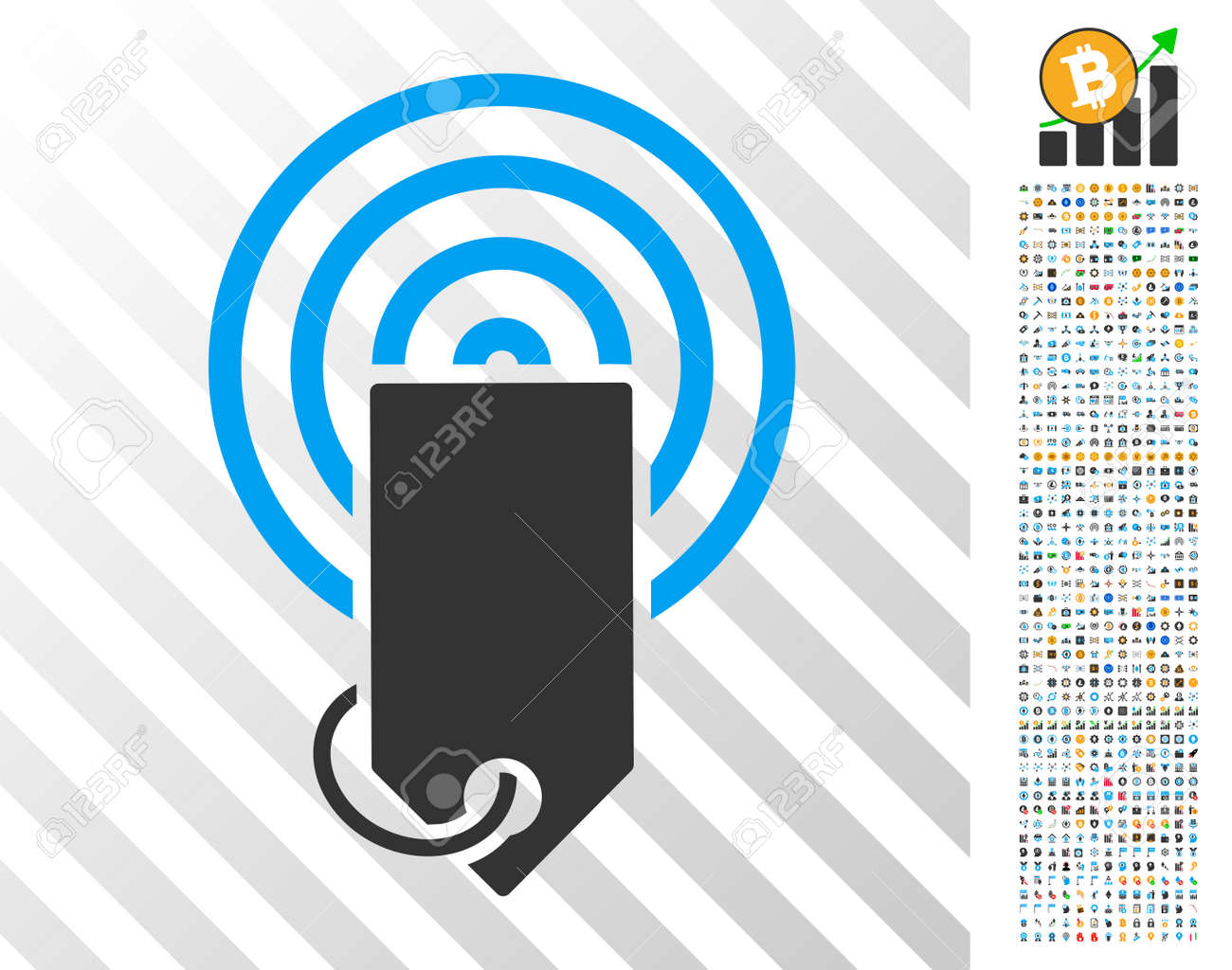 Token Airdrop Icon With 7 Hundred Bonus Bitcoin Mining And Blockchain - 