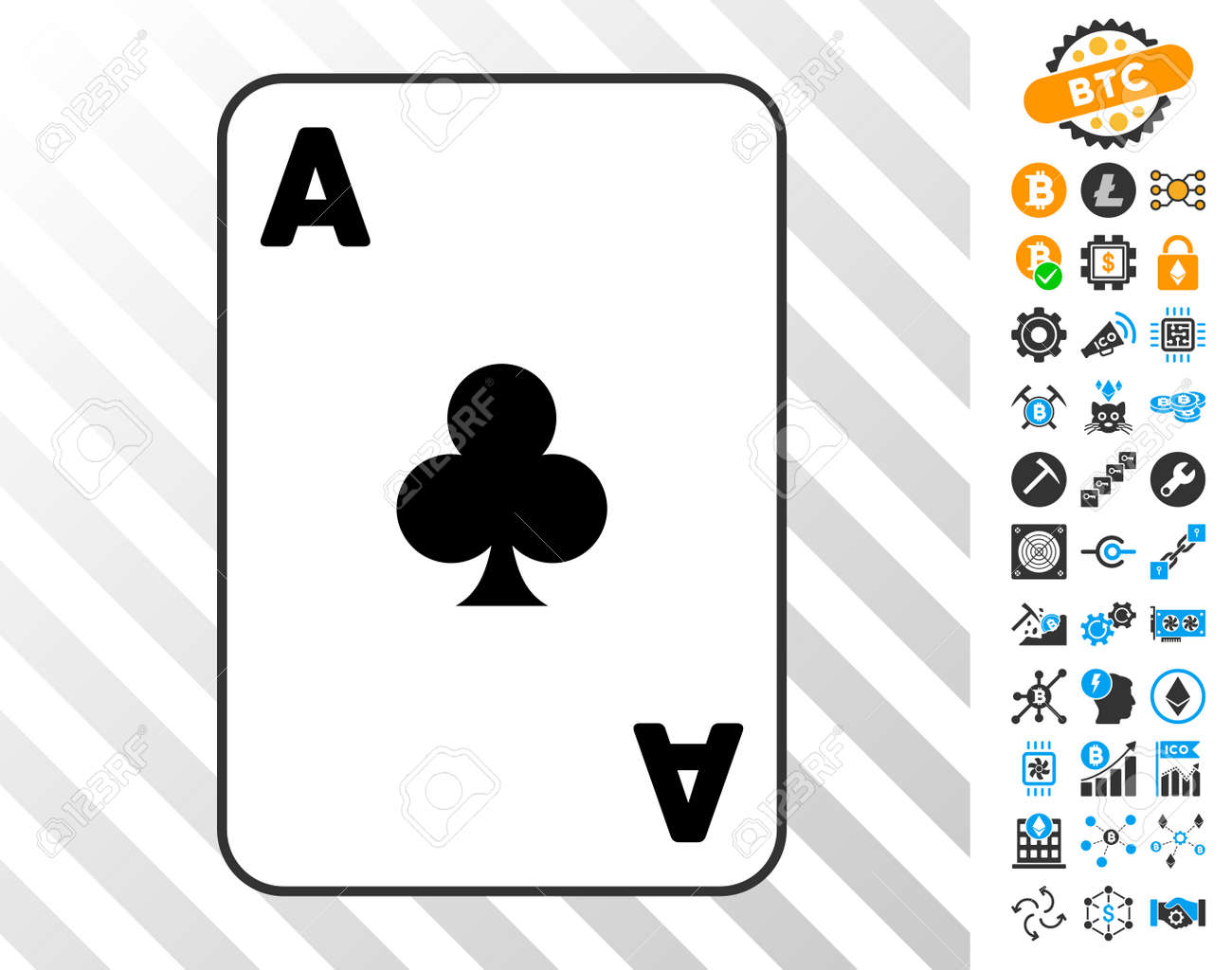 Clubs Ace Playing Card Playing Cards Pictograph With Additional - 