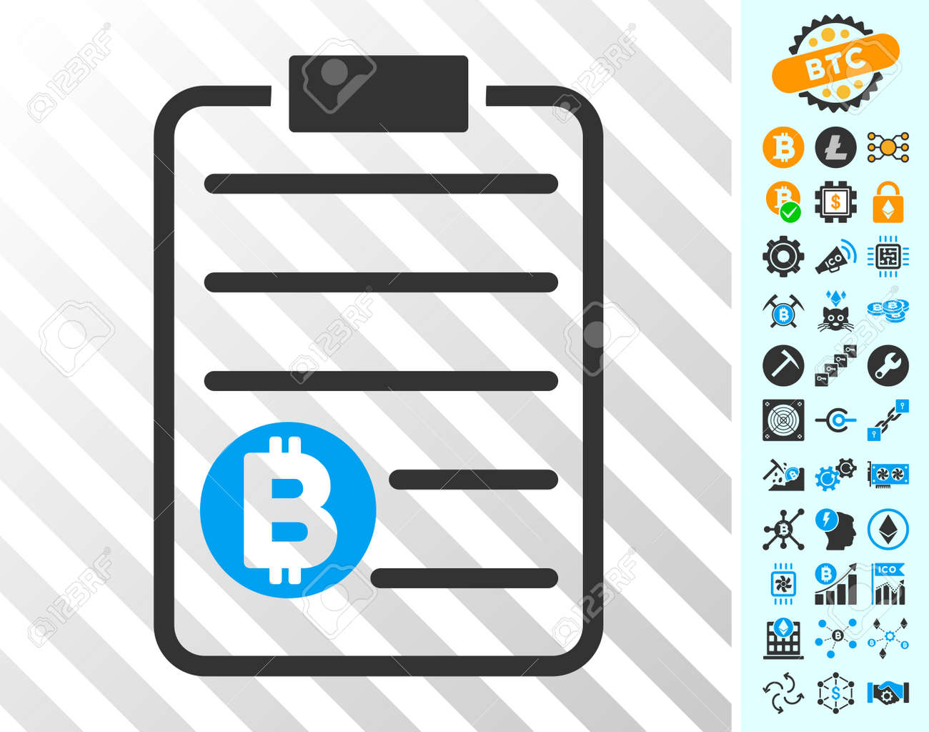 ビットコインボーナスビットコインマイニングとブロックチェーンデザイン要素を持つ価格表トランプアイコン ブロックチェーンウェブサイトのフラットベクトルアイコン のイラスト素材 ベクタ Image