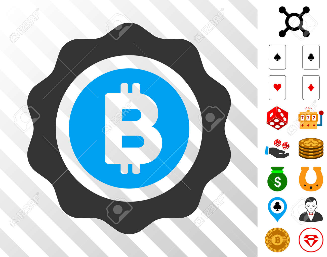 ボーナスカジノの絵文字とビットコインシール絵文字 ベクトルイラストスタイルはフラットな象徴的なシンボルです ギャンブルアプリ用に設計されています の イラスト素材 ベクタ Image 93722263