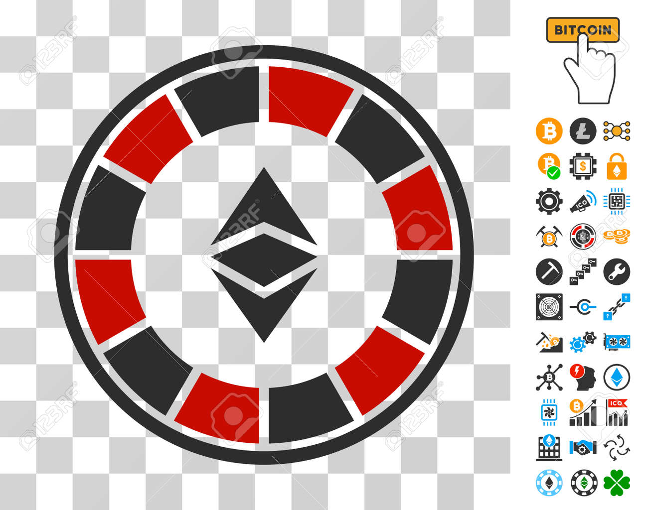 Ethereum 카지노 룰렛 보너스 Bitcoin 마이닝 및 Blockchain Pictograms와 Pictograph. 벡터  일러스트 레이 션 스타일 플랫 아이코 닉 기호입니다. 비트 코인 응용 프로그램 용으로 설계되었습니다. 로열티 무료 사진, 그림, 이미지  그리고 스톡포토그래피.