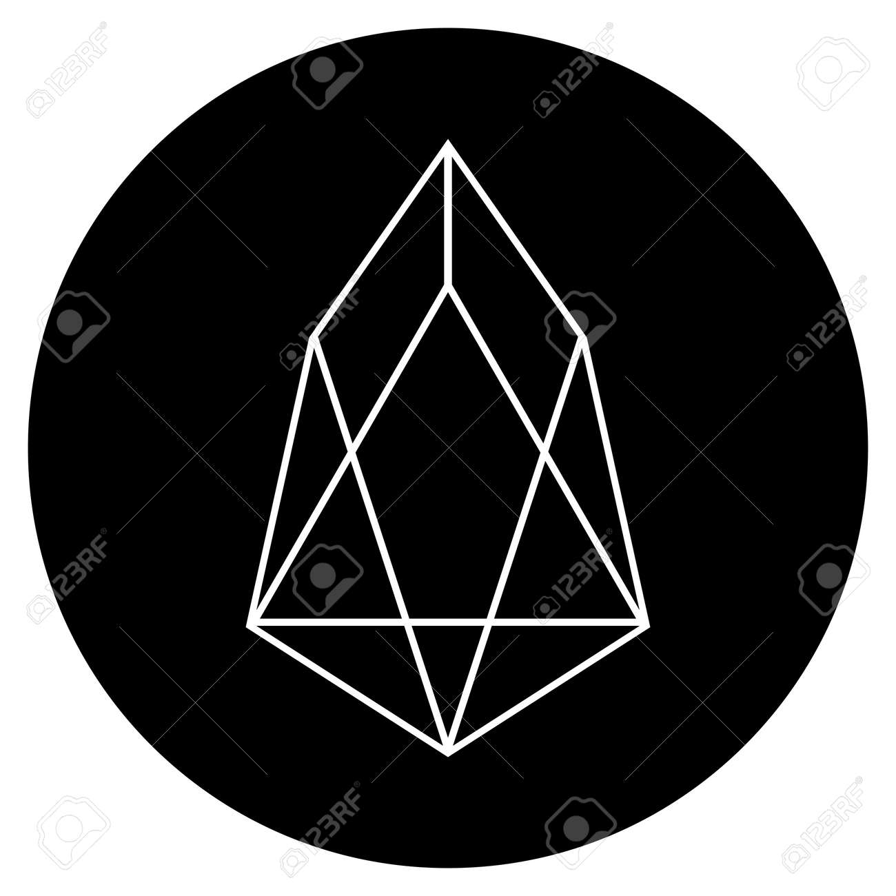 Eos通貨フラットラスターピクトグラム。白い背景に分離されたアイコン。の写真素材・画像素材 Image 94010472