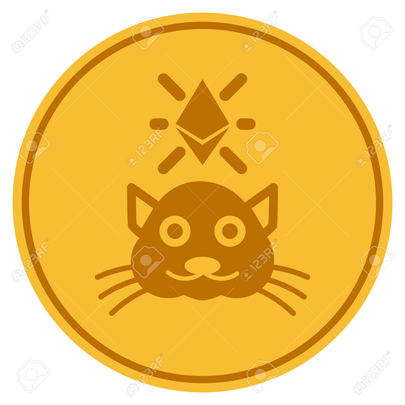 Crypto Kitty Gold Coin Icon. Vector Style Is A Golden Yellow Flat Coin  Symbol. Royalty Free SVG, Cliparts, Vectors, and Stock Illustration. Image  94006963.