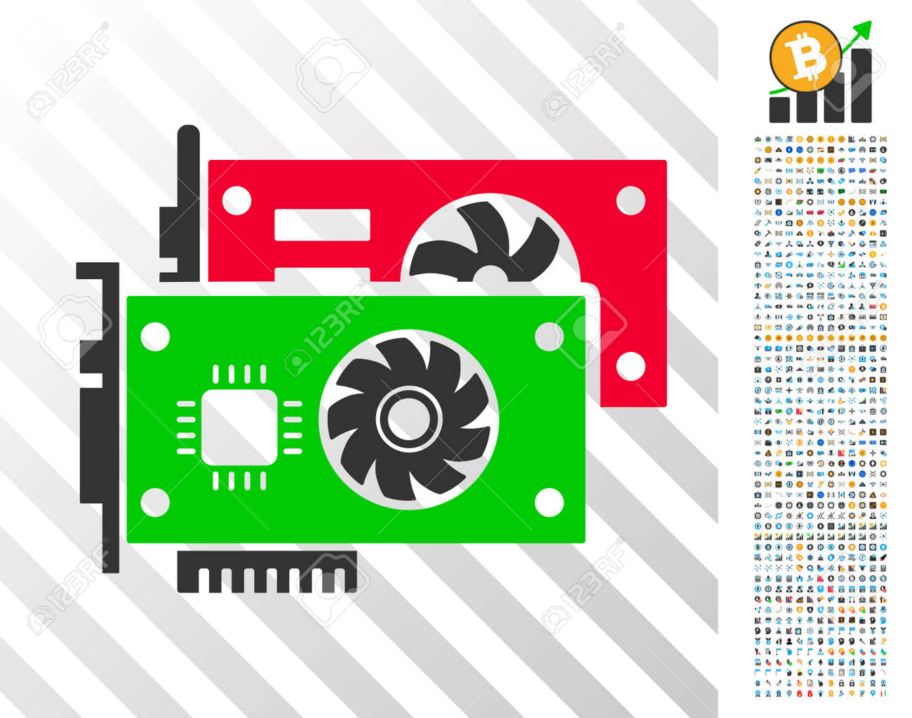 Video Graphic Cards Pictograph With 700 Bonus Bitcoin Mining - 