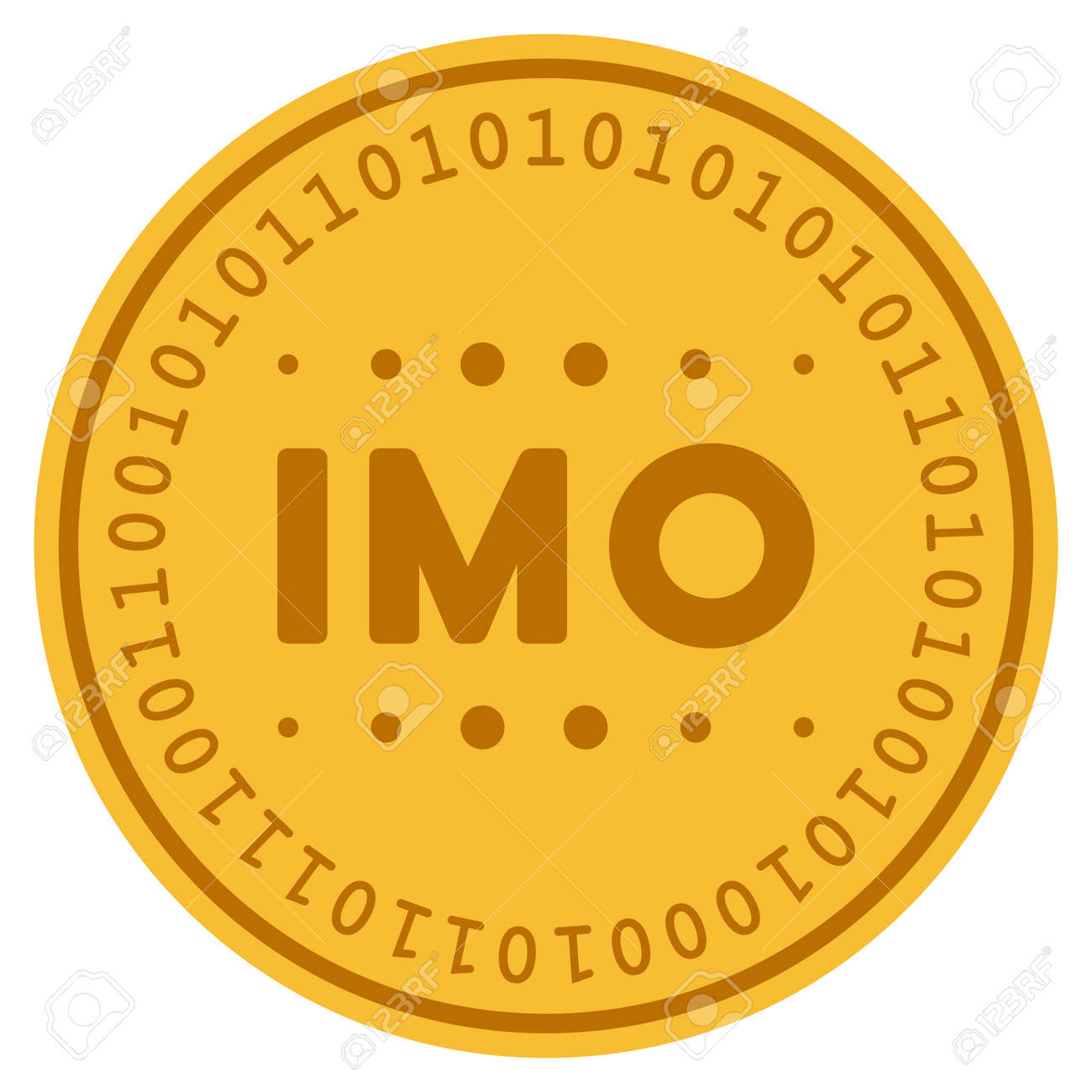 IMO Caption Golden Digital Coin Icon. Vector Style Is A Gold Yellow Flat  Coin Cryptocurrency Symbol. Royalty Free SVG, Cliparts, Vectors, and Stock  Illustration. Image 94893477.