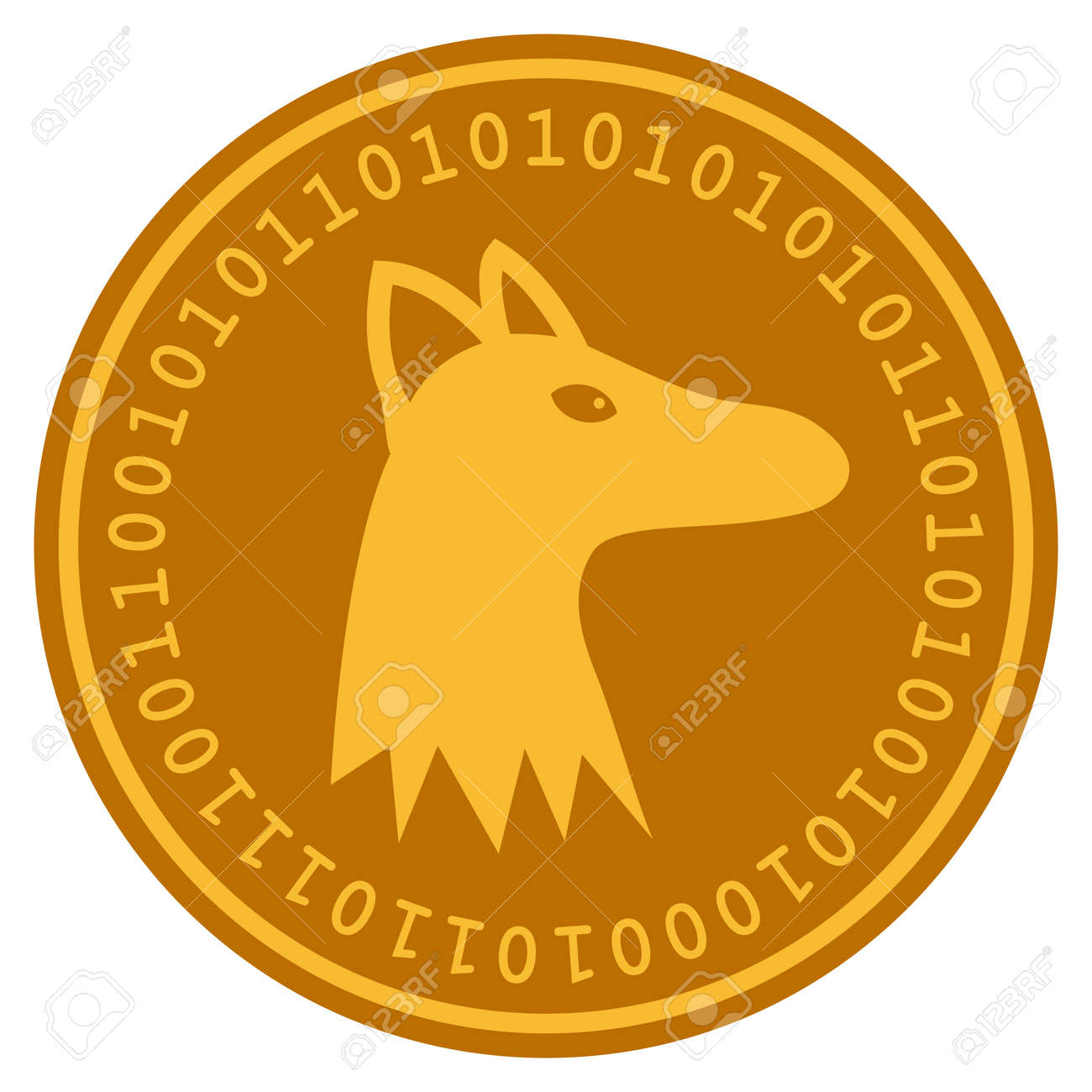 Fox Head Golden Digital Coin Icon. Vector Style Is A Gold Yellow Flat Coin  Cryptocurrency Symbol. Royalty Free SVG, Cliparts, Vectors, and Stock  Illustration. Image 94893989.