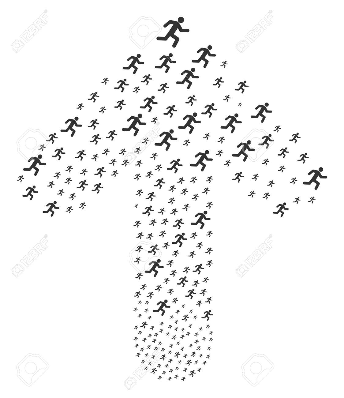 running man collage created in the shape of forward pointer arrow royalty free cliparts vectors and stock illustration image 97156134